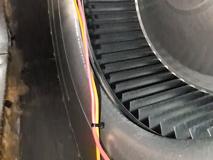 The same blower wheel after cleaning, back to clean bare metal