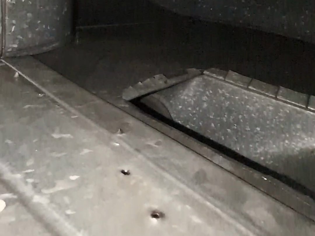 The same duct floor after cleaning, clear of debris