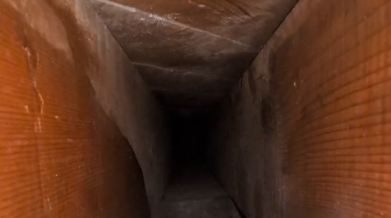 Inside a home air duct after a Little Mouse cleaning - clean and dust-free